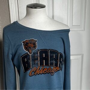 Chicago Bears Authentic Retro Sport women's soft jersey wide loose neckline sz L